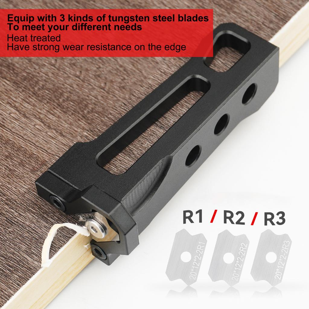 Woodworking Trimmer Aluminum Alloy Manual Wood Planer Arc Woodworking Scraper with 3 Blades Woodworking Trimmer
