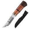 Kitchen Knife Set Beautifully Corroded Pattern Double Solid Wood Splice Copper Head Handle High Hardness Steel Carving Knife