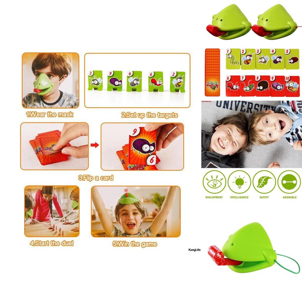 Tic Tac Tongue Game Family Fun Chameleon Duel With High Quality Masks And Retractable Tongues