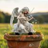 Acrylic Fairy Mini Figurine Artificial Cute Garden Floor Plugs Waterproof Creative Flower Fairy Statue Sculptures Patio