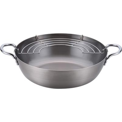 Tsubame-Sanjo Made Iron Deep Fryer 24cm Tempura Pot Deep Fryer Tempura IH Compatible Gas Stove Compatible Made In Japan Chitose CS-016