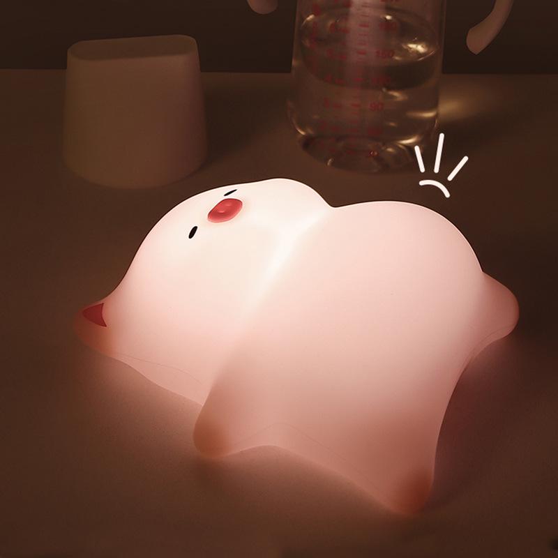 Rechargeable Silicone Night Light - Tap to Illuminate, Ideal for Bedside and Gifts