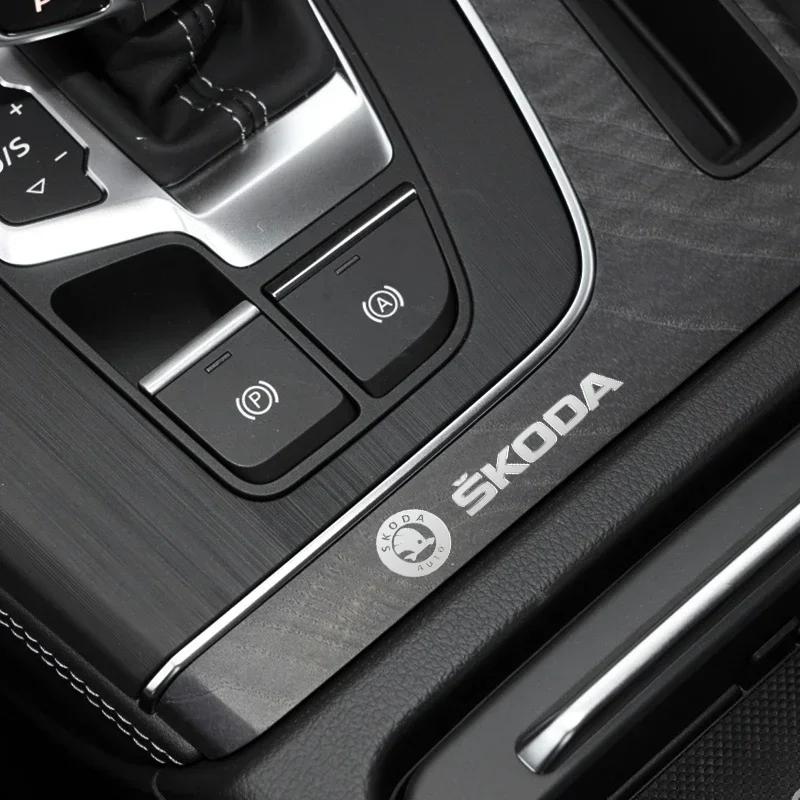 AFK1 Metal Car Decals Window Wiper Logo Sticker for SKODA VRS SCALA FABIA Octavia Kodiaq Superb Karoq YETI Auto Reflective Interior
