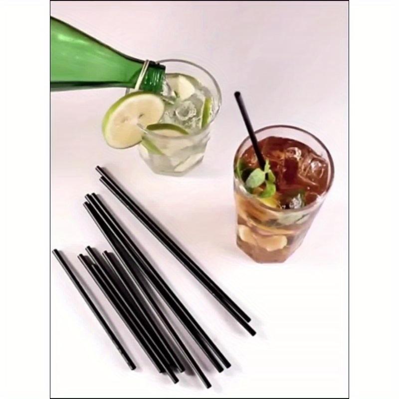100pcs Thick and Durable Black Straws, Length 8.27 Inches/21cm, Diameter 0.24 Inches/0.6cm, Suitable for Kitchen,Milk, Soda