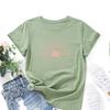 Cotton T-Shirt Short Sleeve Round Neck Women 2d Print Tops