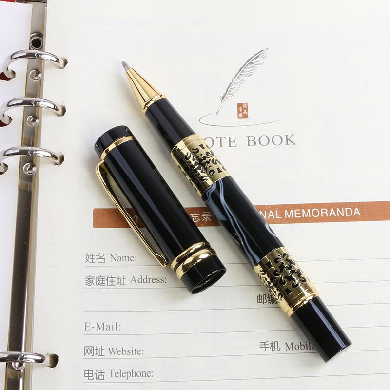 Chinese Enterprises Supply Iridium Nib Acrylic Metal Gifts Pen Leather Gift Box Set Business Signature Pen Ballpoint Pen