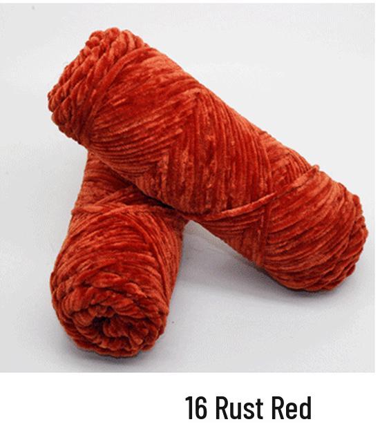 Chenille Goldenes Samt Mehrfarbiges Garn für DIY Handstricken, Mittlere Dicke, Glänzendes Finish