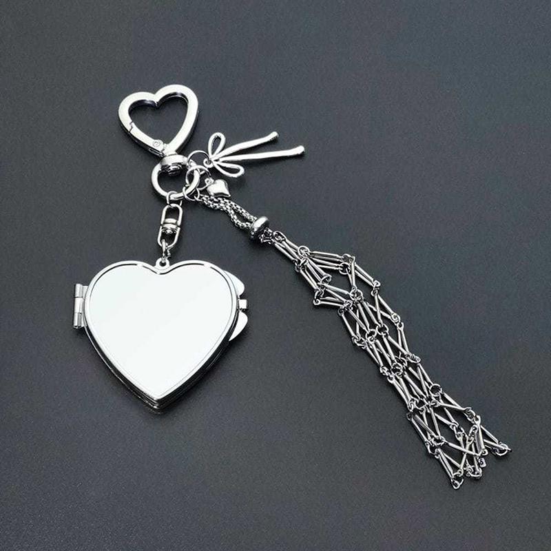 Metal Net Pocket Lipstick Bag Keychain Portable Makeup Pouch Lip Balm Bag Key Chain Holder Lipsticks Protective Cover Mirror