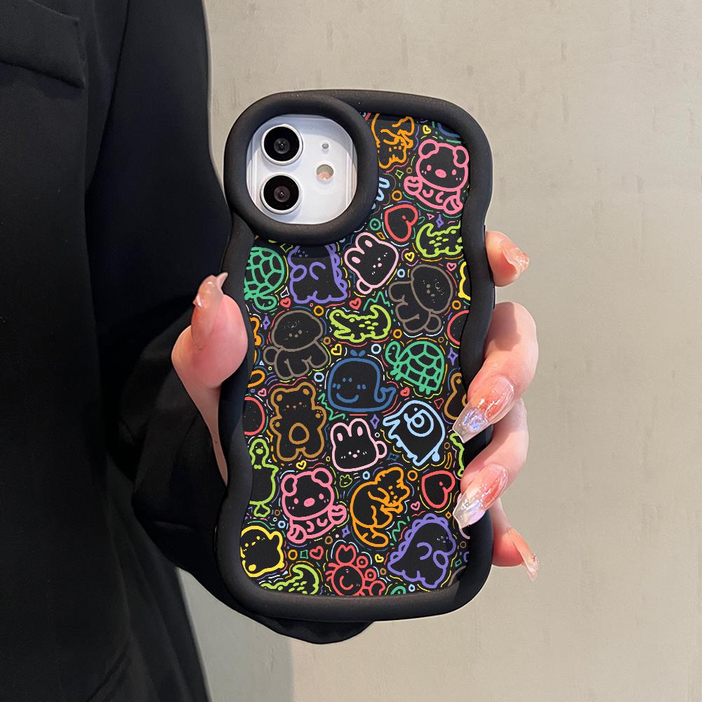 Big Wave Edge Weiches Silikonmaterial Macaron-Telefongehäuse Stoßfestes Schutzgummigehäuse für iPhone Samsung Huawei Honor Xiaomi Redmi OnePlus Moto