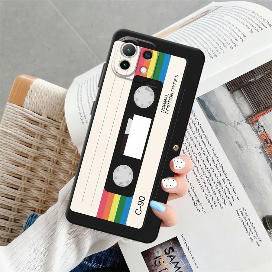 Black Soft Phone Cover Case for Xiaomi Mi 10T 11T 12T Pro 11 12 13 Lite 13 14 15 Pro 12X Retro Cassette Tape
