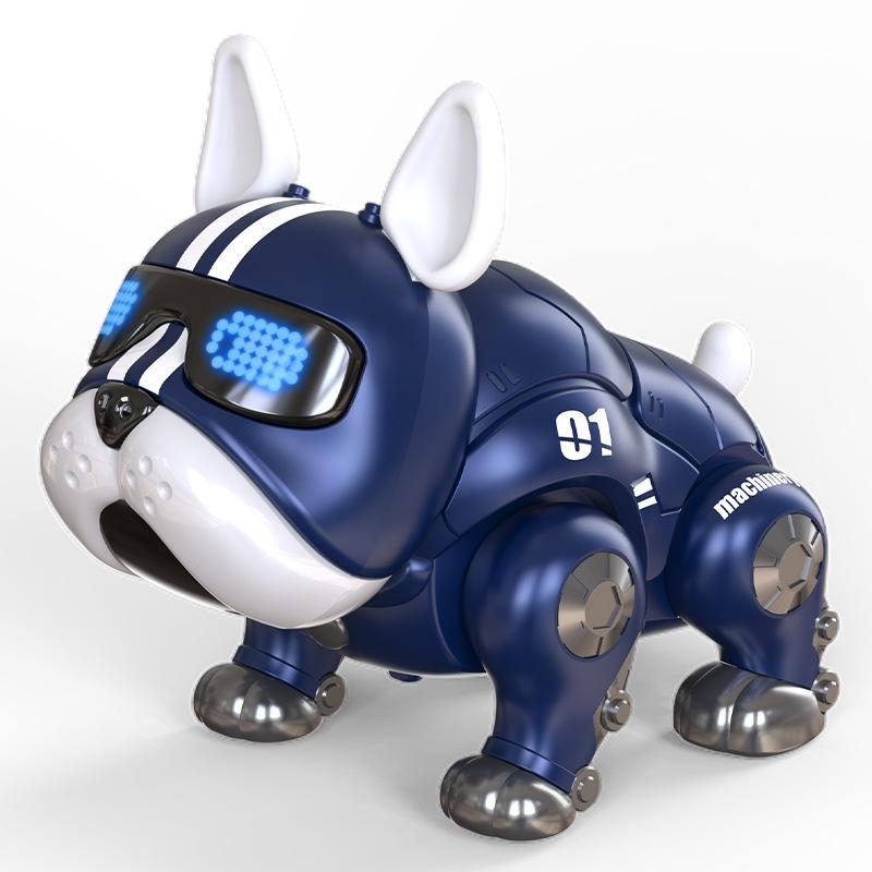 Dance Music Bulldog Robot Intelligent Interactive Dog Including Light Playthings Ideal For Children Children Early Education Infant Toy Boys Girl