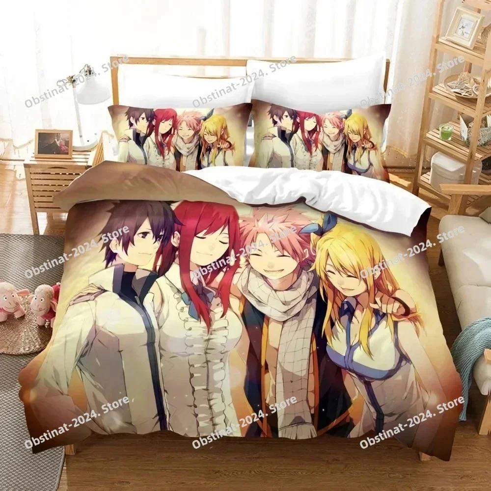3D Print Fairy Tail Anime Printed Bed Set Duvet Cover Pillowcase Bedding Set Bed Linen Sheet Quilt Cover Full Queen King Size