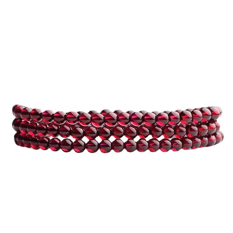 Natural6A Burgundy garnet multi-loop bracelet for women, fashionable crystal bracelet, gift for girls and students in summer