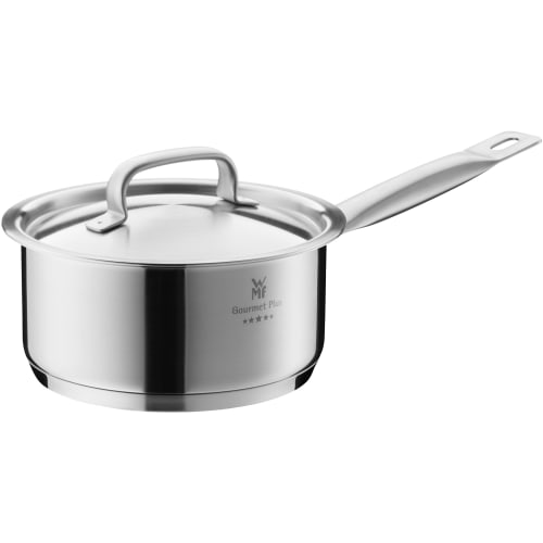 WMF "Gourmet Plus Saucepan" 16cm Saucepan, Induction and Gas Compatible, Matte Finish, Heavy-Duty Design, Stainless Steel, 10-Year Warranty, W07261660
