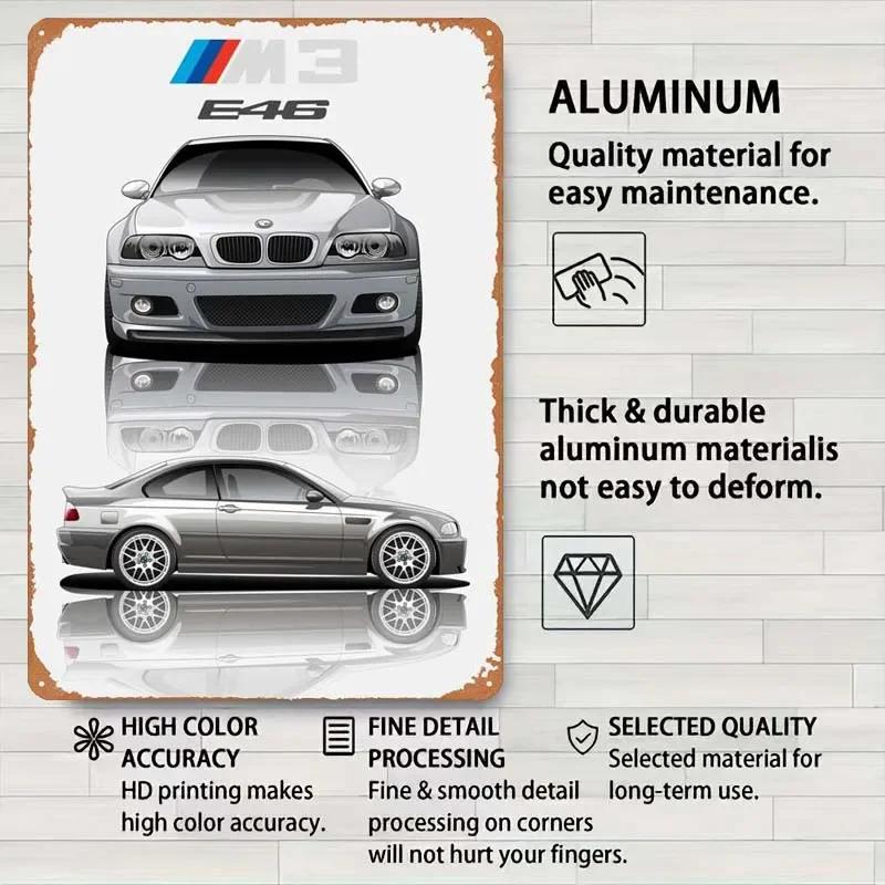 BMW Schild Oldtimer Poster Retro Metall Blechschild Plakette für Garagen Wandkunst Dekoration Kaffee Bar Vintage Heimdeko Artikel Zimmer
