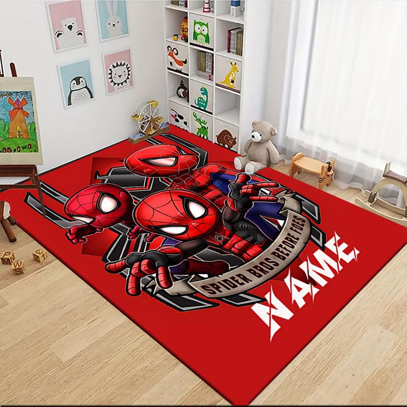 Custom Name "Spiderman Urban Adventure" Carpet Rug Customizable Soft Washable Anti-Slip Home Living Room Sofa Mats Personalized Rug. 09096