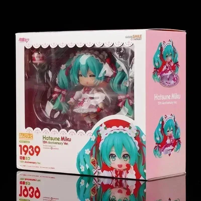 Hot-new #1939 Hatsune Miku Anime Figure 15th Anniversary Strawberry Miku Action Figure #1940 PVC Collection Model Doll Toys Gift