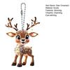 2D Flat Acrylic Elk Pendant Cartoon Deer Car Rearview Mirror Charm Christmas Tree Hanging Decoration for Auto Interior Accessories Holiday Window Wall