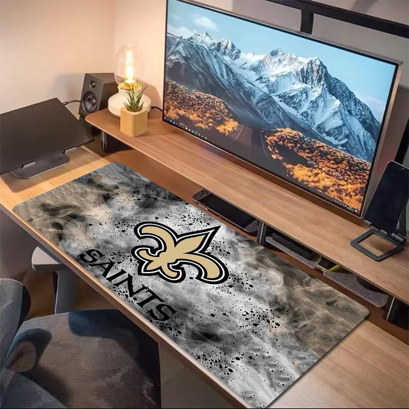 New Orleans Saints2 Druck Kissen Rutschfest Laptop Tablet Großes Mauspadd XXL Matte Mini-PC Spielmatte Mit Verriegeltem Rand