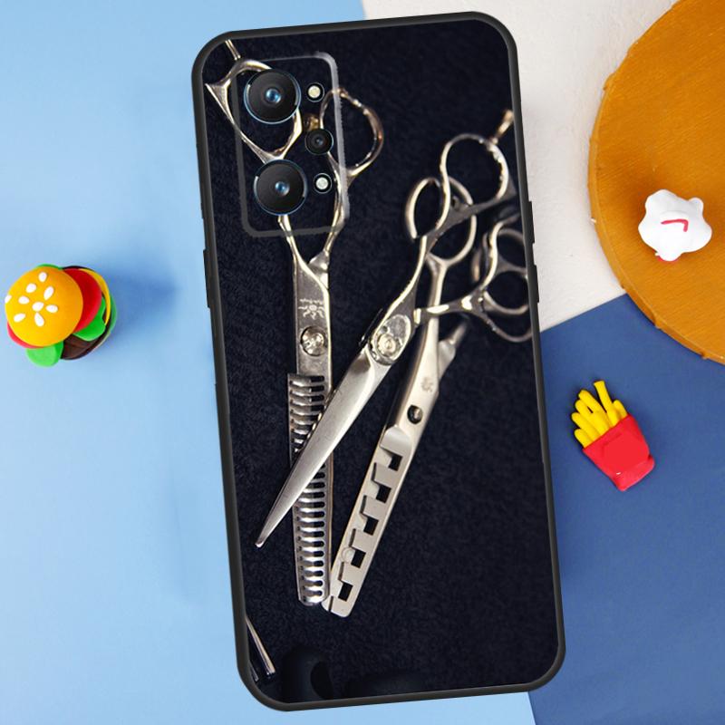 Hair Stylist Scissors Brush Switch For Realme GT7 Pro GT 6T 6 5 C67 C61 C55 C53 C51 C21Y C25S C75 10 11 12 13 14 Pro Plus Case