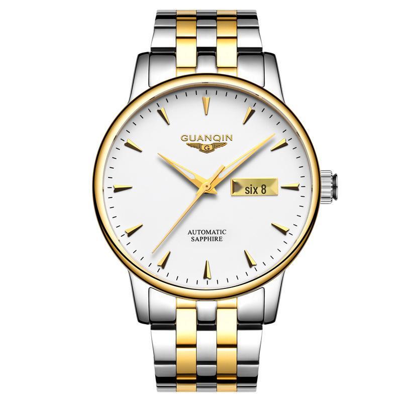 Montre Mécanique Suisse Haut de Gamme pour Homme avec Bracelet en Acier, Double Date, Conception Étanche - Nouveau Style Business Authentique