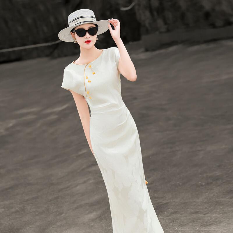Elegant Jacquard Reformed Cheongsam Dress