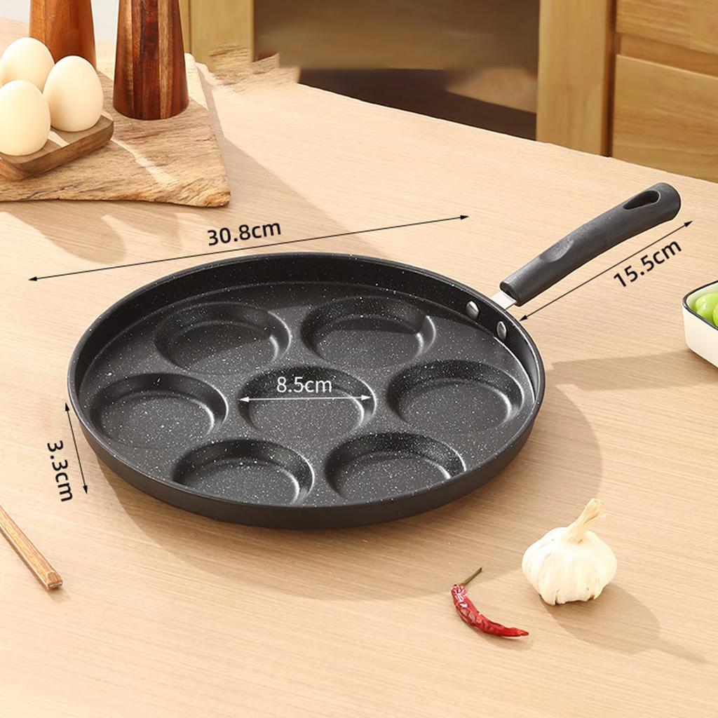 English: Non-Stick Egg Frying Pan Multi-Compartment Breakfast Grill Pan