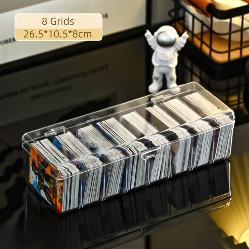 

Transparent Clear Display Box 2/8/9/12 Grids Divided Storage Bins Game Card Collection B-8 Grids