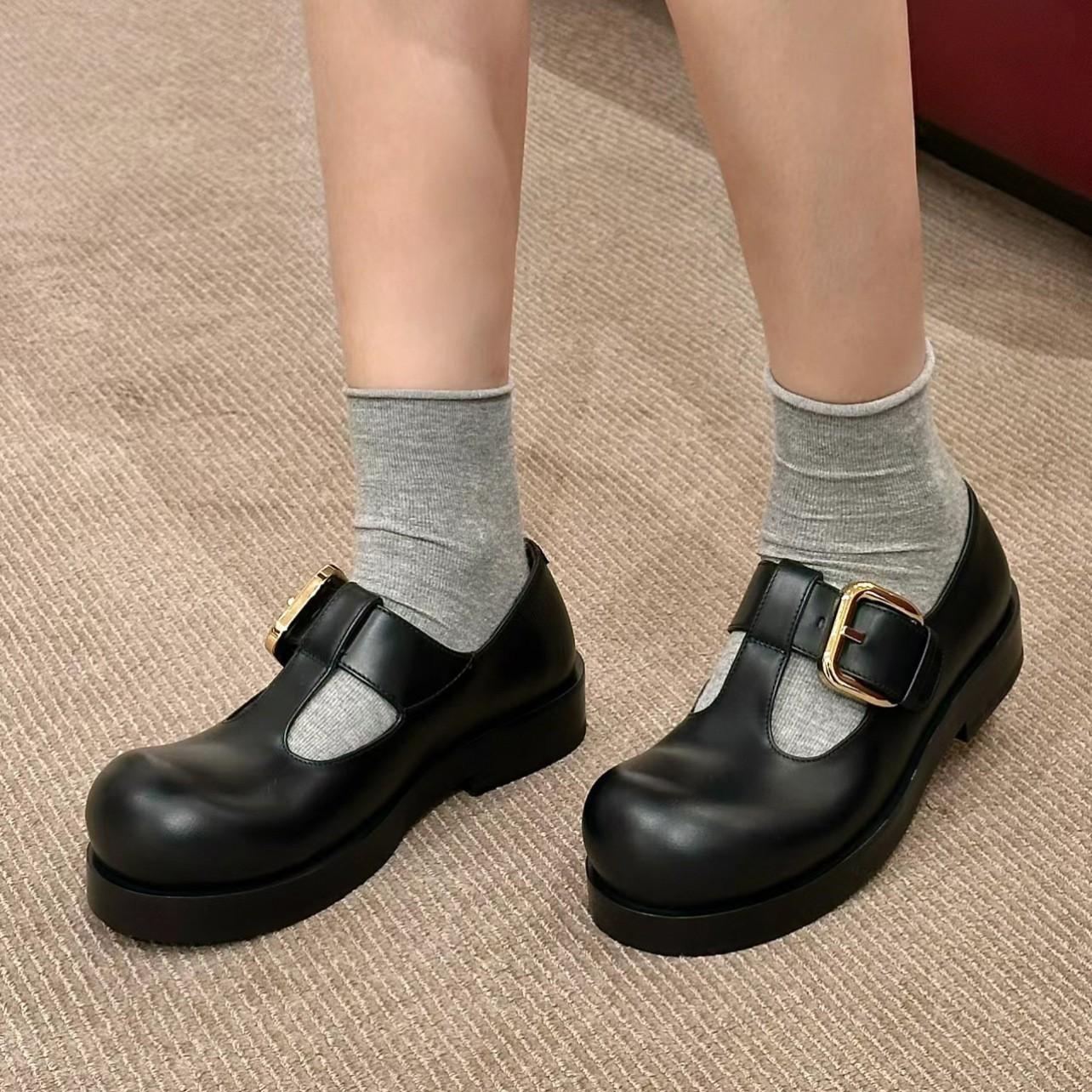 

Cowhide version~ leather big head niche platform Mary Jane shoes women s 2025 new retro loafer small leather shoes single shoes 40