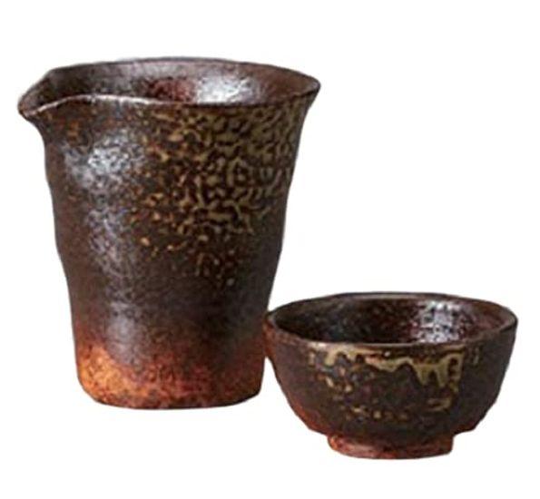 

Sake Cup Set Tokkuri Ochoko Set Diameter 10 x 9 x Height 270ml Haibuki Cold Sake Cup Pottery Mino Ware Cold Sake Sake Ale-net 9.5cm (Handmade)