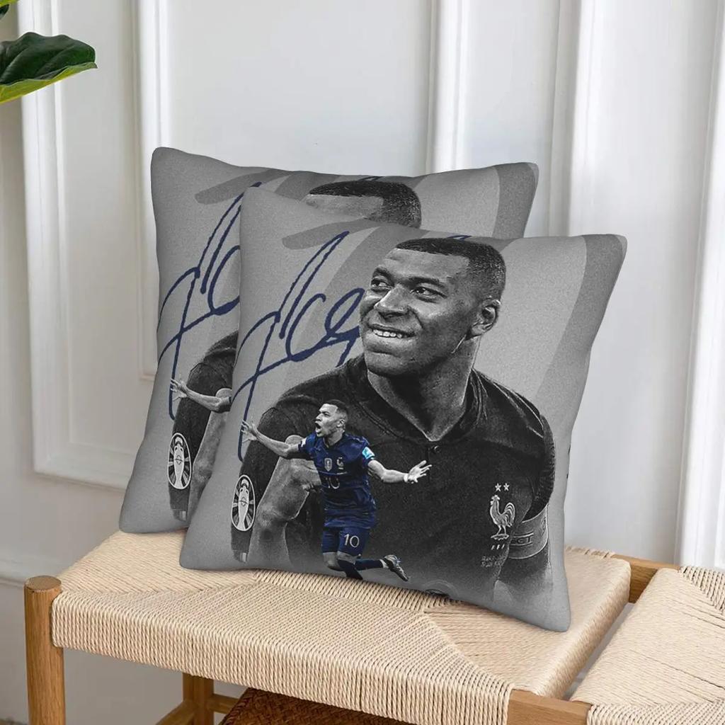 Football Km Mbappe Soccer 2 Pcs Square Pillowcase Pillow Cover Cushion Decor Comfort Throw Pillow For Home Bedroom