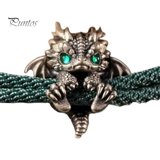 

Дракон Браслет Вита мотузка Ретро Китайський стиль Полірований сплав Легкий хіп-хоп Наручний аксесуар Унісекс Браслет Ювелірні вироби зелений