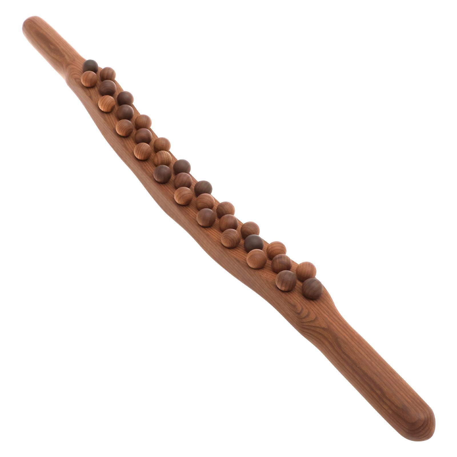 

Massage Roller Stick 31 Beads Beech Wood Massage Stick Tool with Ergonomic Arc Design for Fitness Enthusiast Office Worker коричневый