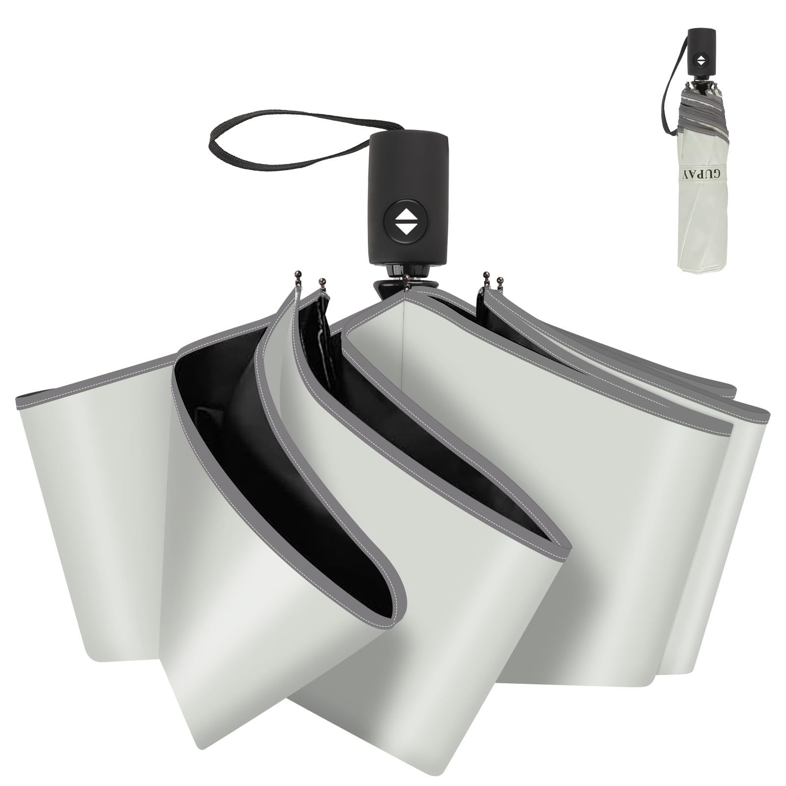 

GUPAY Folding 8 Automatic Opening and UV Complete Heat Folding UV Windproof and Water For Sunny and Rainy Easy to Day Parasol, Umbrella, Ribs, абрикосовый