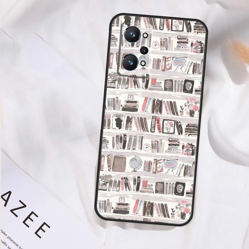 Reading Books Tea Printing Case For Realme GT7 Pro GT6 11 12 13 14 15 Pro Plus C55 C53 C35 C33 C61 C65 C67 C53 C71 C75