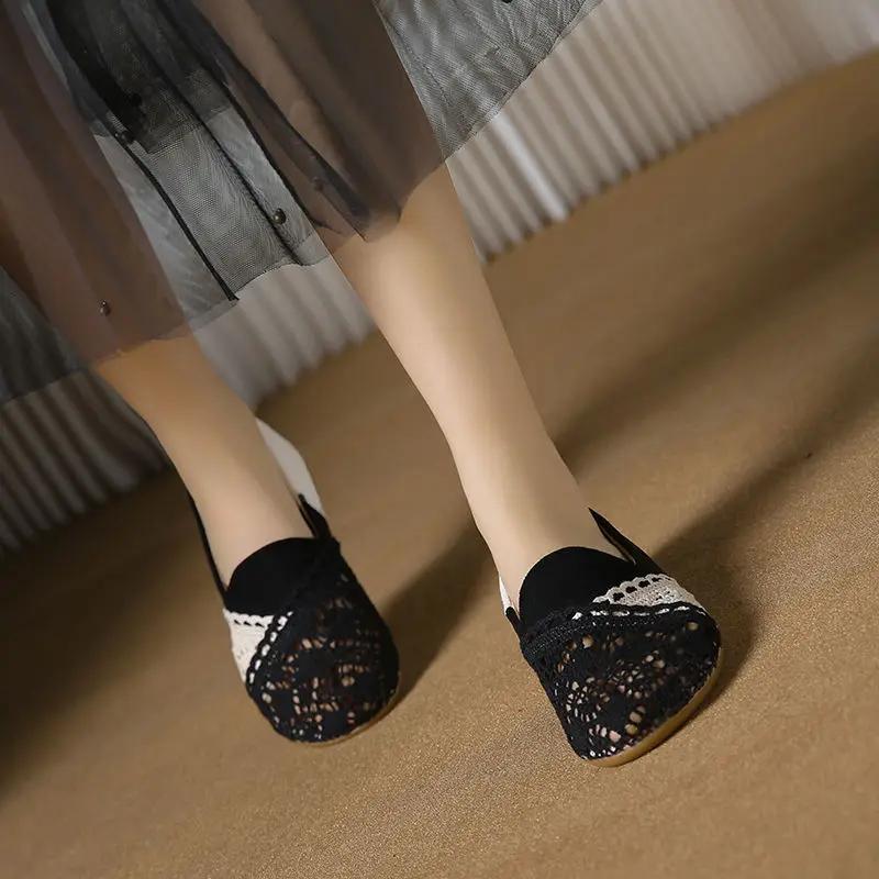Fashion Ladies Footwear Slip-on Round Toe Non Korean Style Casual Stylish Quick Delivery Offer Cheap Liquidation 39 Women's Flat Shoes