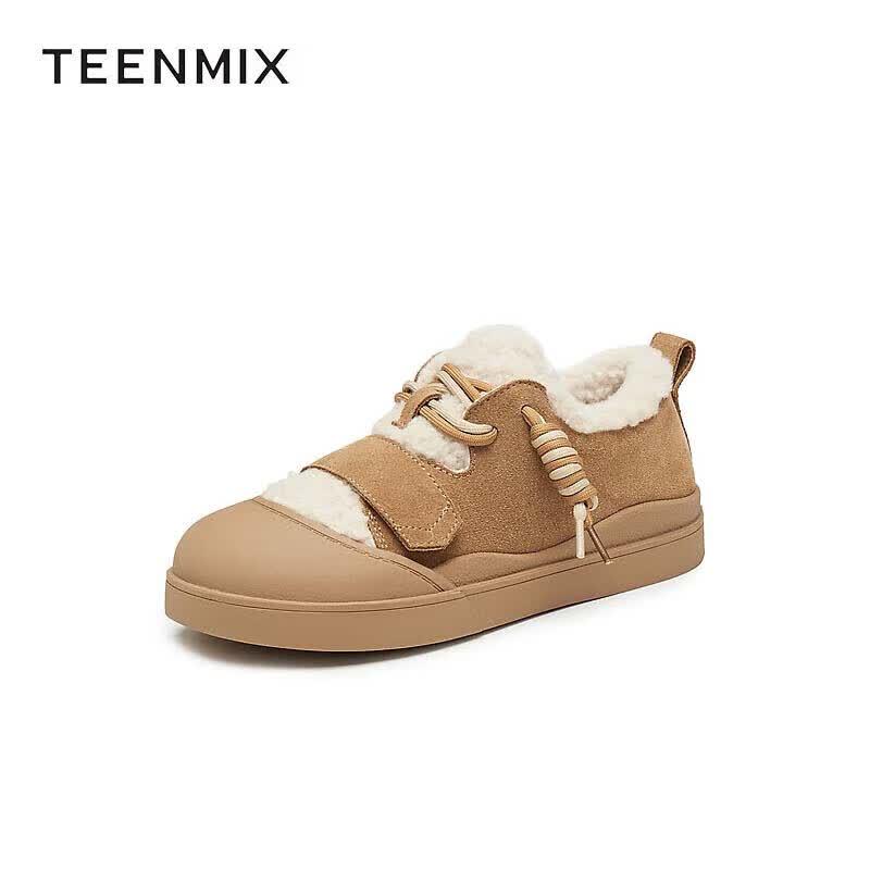 TEENMIX Women s Colorblock Warm Lace-Up Snow Boots 40