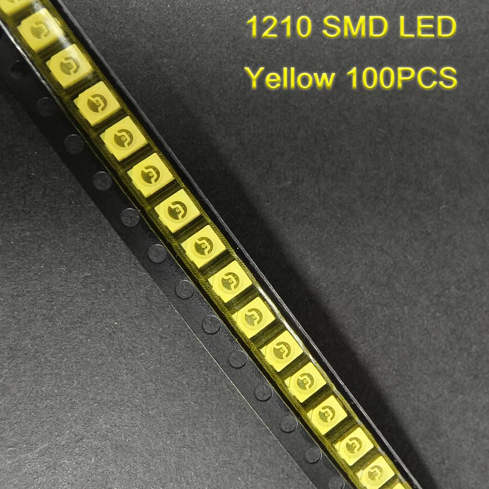 100PCS 1210 LED Ultra Bright SMD Light Emitting Diode Kit 5 Colors Miniature LED Blue Red White Yellow Green