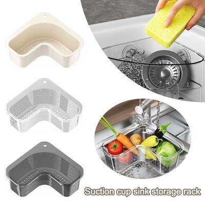 Rotating Sink Drain Racks Multi Functional Wall Mounted Sponge Holder Triangle\Heart-shaped Sink Storage Rack Kitchen Supplies