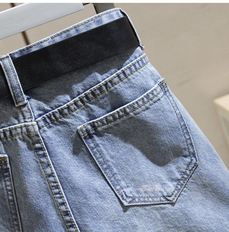 Women's High-Waisted Rolled-Up Denim Shorts - Summer 2022 Collection