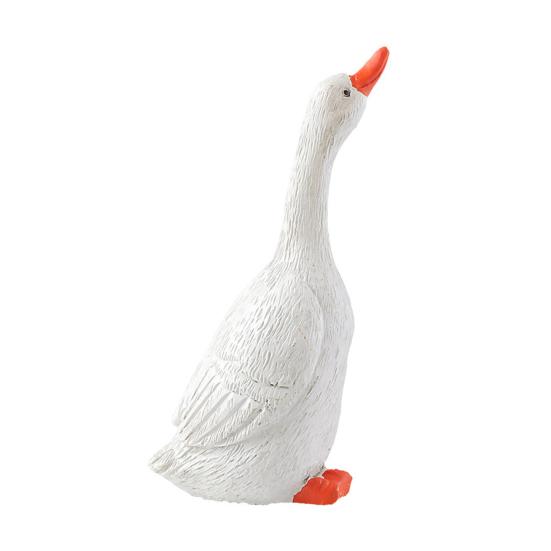 White Goose Yard Art Realistic Ornament, Miniature Resin Figurine, Garden Statue Ornaments for Outdoor Micro Landscape Bonsai Patio Decor Figurines S