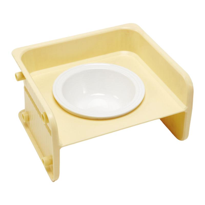 Ceramic Cat Bowl Square Elevated Bowl Adjustable Height Neck Guard Food Bowl Anti-Tip Cat and Dog Rice Bowl