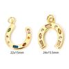 1 Stück Messing West-Cowboy-Anhänger 18K Echtgold-Beschichtet Glücks-Hufeisen-Anhänger Für DIY Halsketten Schmuckherstellung