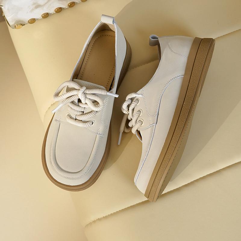 Fashion AIYUQI Women's Flats Shoes 2025 New Genuine Leather Straps Student Shoes Women British Style Large Size Spring Shoes Women