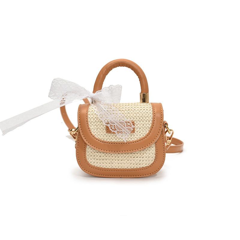 Knitted Princess Handbag Kids Shoulder Bag With Neutral Colors Easy Matching