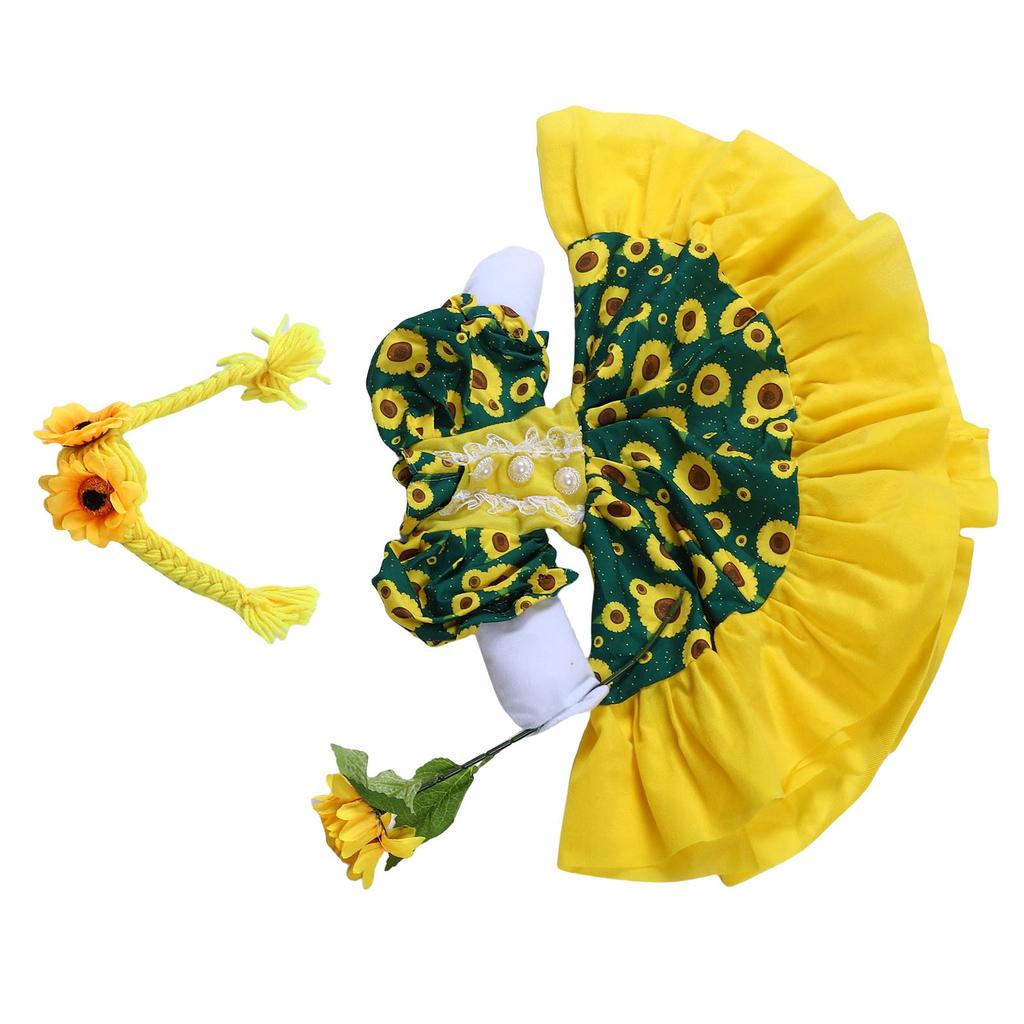 Sunflower Goose Outfit Unique Fade Proof Machine Washable Goose Statue Costume with Wig for Decoration