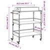 VidaXL Kitchen Trolley, Shelf with Wheels, Service Cart, Indoor Living Room Bathroom Storage Furniture, Oak 842345