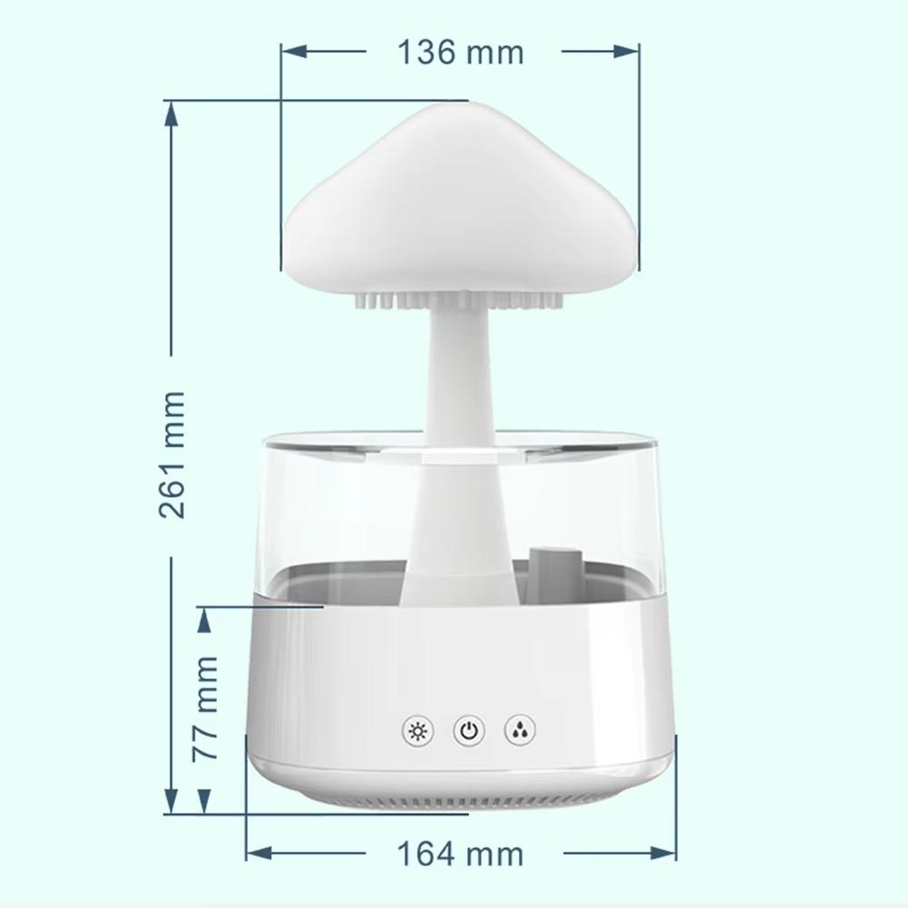 2 in 1 Raindrop Humidifier Aroma Diffuser Essential Oil Machine Home Wood Grain Large Capacity Mushroom Cloud Light Bedroom Mist