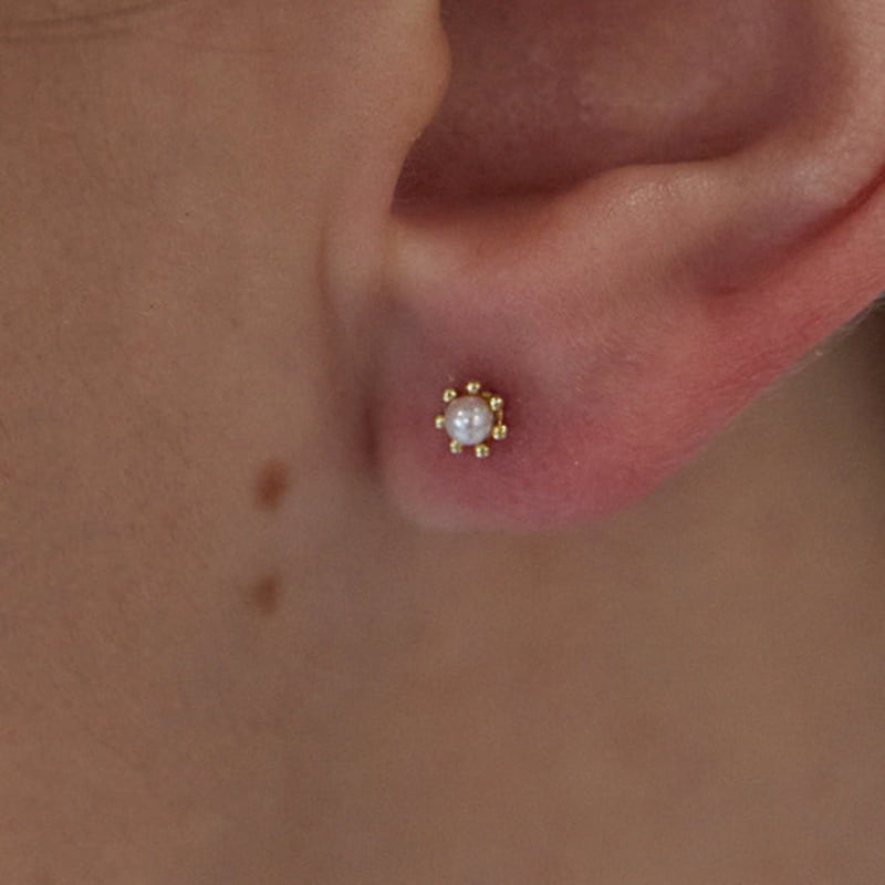 MARQUEMENT 10k 14k Mini Pearl Stud Earrings