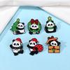 Christmas panda brooch, cute animals, Christmas tree, holiday gift box metal badge, back packaging accessories